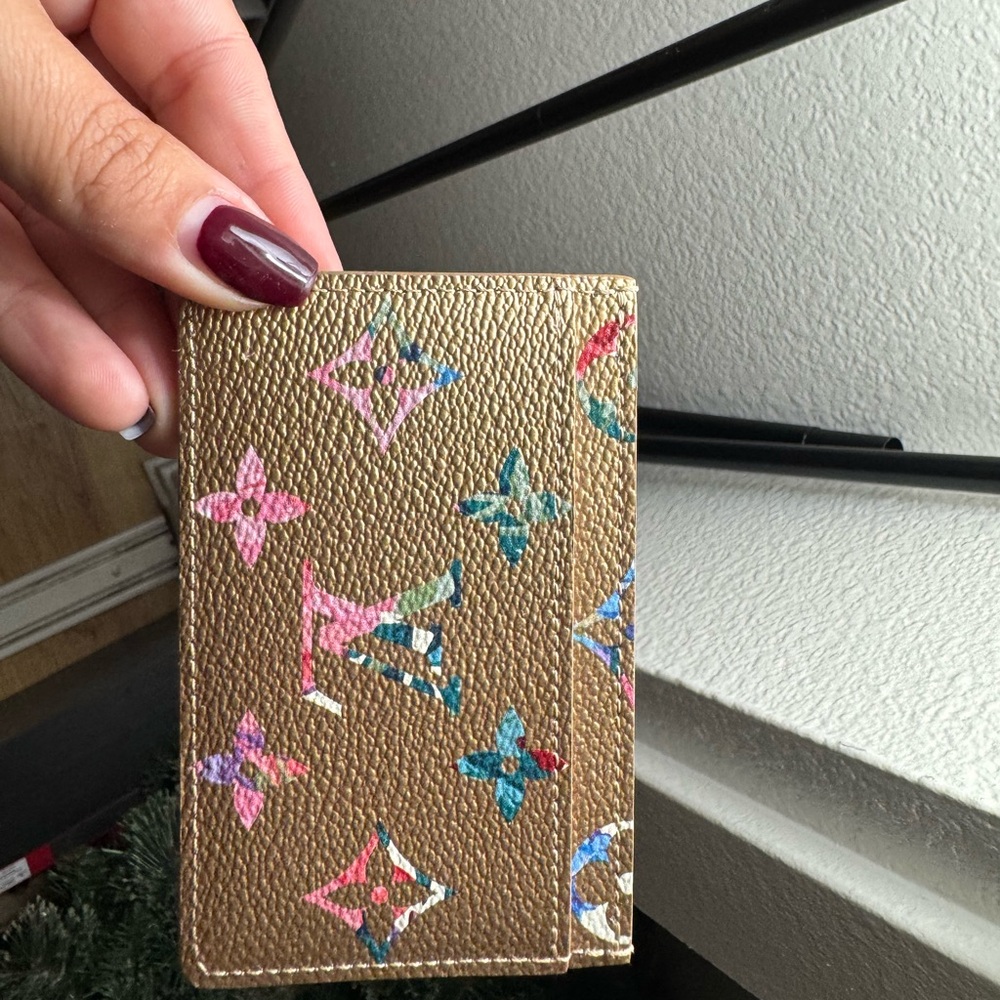 Louis Vuitton LV Gold Garden Floral Card Holder